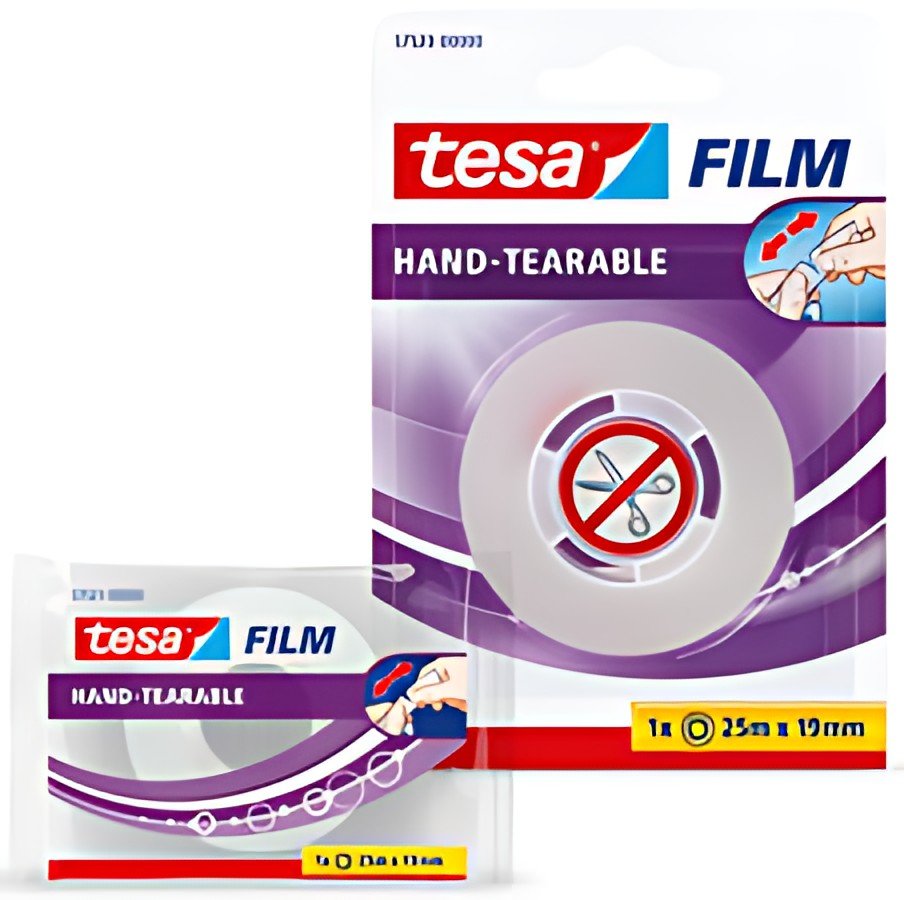 tesa Film Ruban adhésif, déchirable à main, transparent