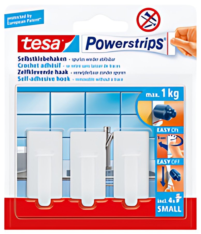 tesa Powerstrips Crochet adhésif SMALL classic, blanc