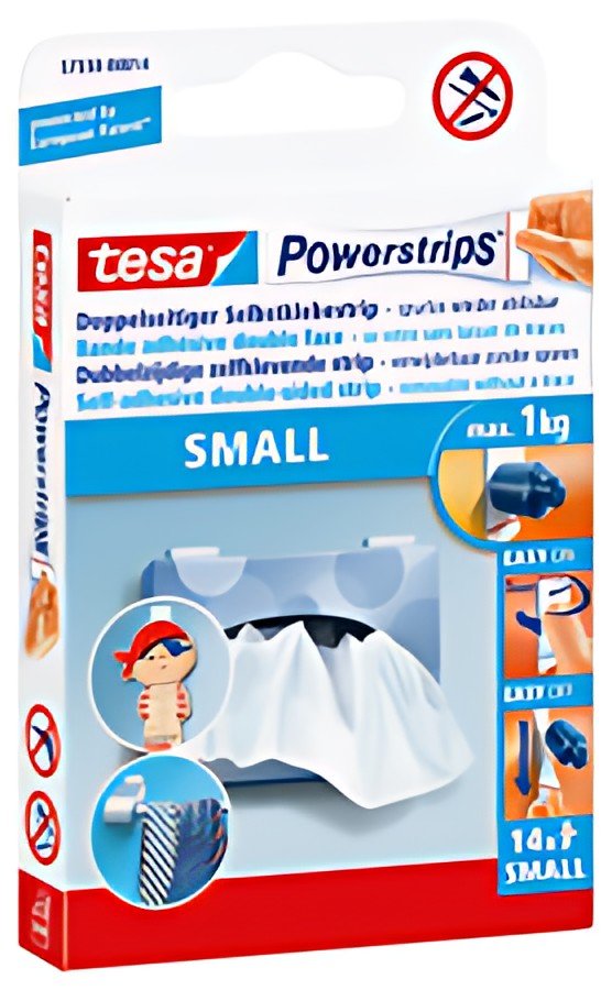 tesa Powerstrips SMALL, fixe des objets jusqu'à 1,0 kg