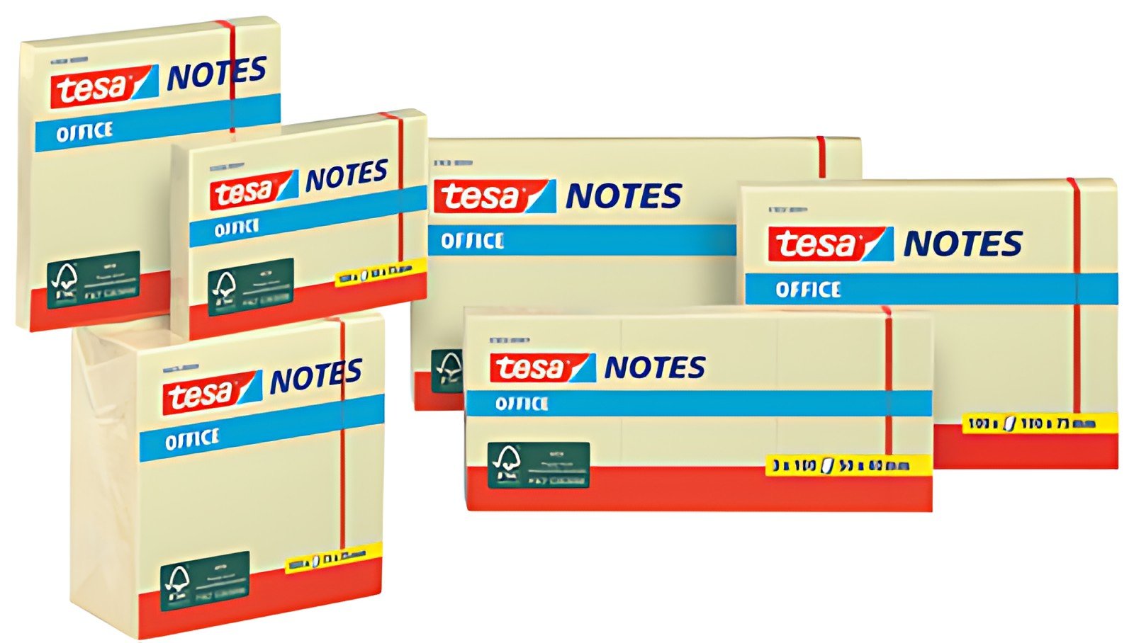 tesa Bloc standard adhésif Office Notes, 50 x 40 mm, jaune