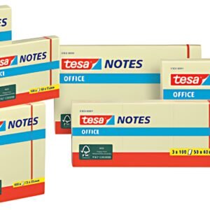 tesa Bloc standard adhésif Office Notes, 75 x 75 mm, jaune