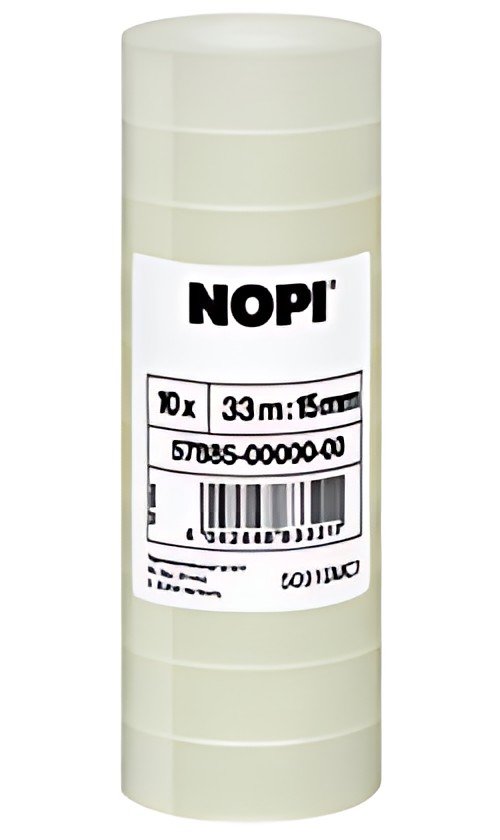 NOPI Ruban adhésif, pack filmé, 19 mm x 66 m, transparent
