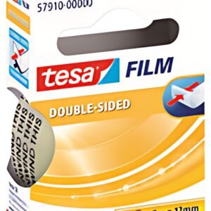 tesa Film Ruban adhésif double face,12 mm x 7,5m,transparent