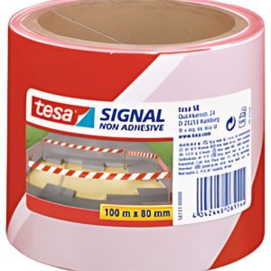 tesa Signal Bande de sécurité, non adhésif, rouge / blanc