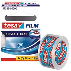 tesa Film Ruban adhésif, pack de 8, 19 mm x 10m, transparent