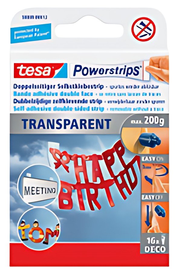 tesa Powerstrips DECO, fixation: maxi 0,2 kg, transparent