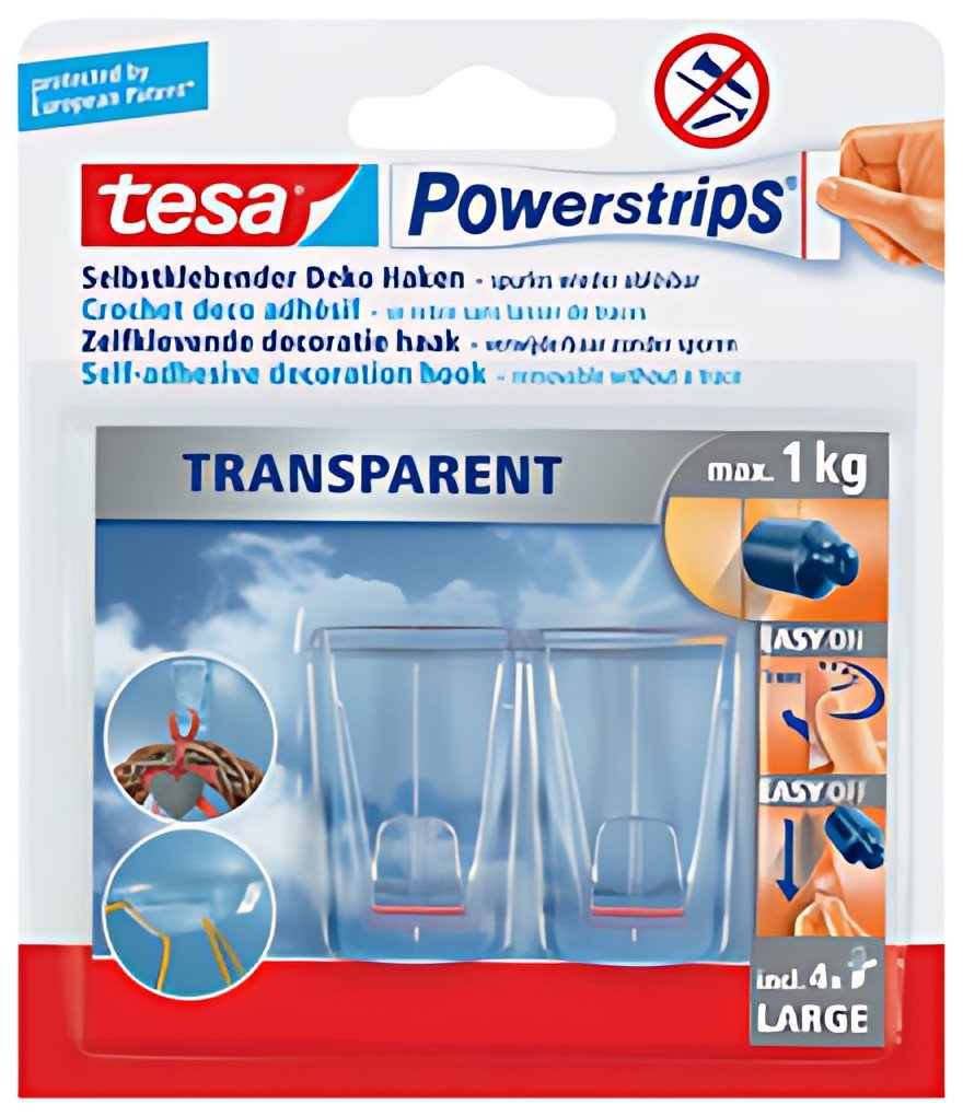 tesa Powerstrips CROCHET DECO adhésif XL, pour max. 1 kg