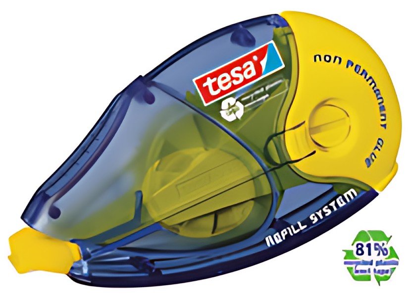 tesa ecoLogo Roller de colle rechargeable nonPERMANENT GLUE