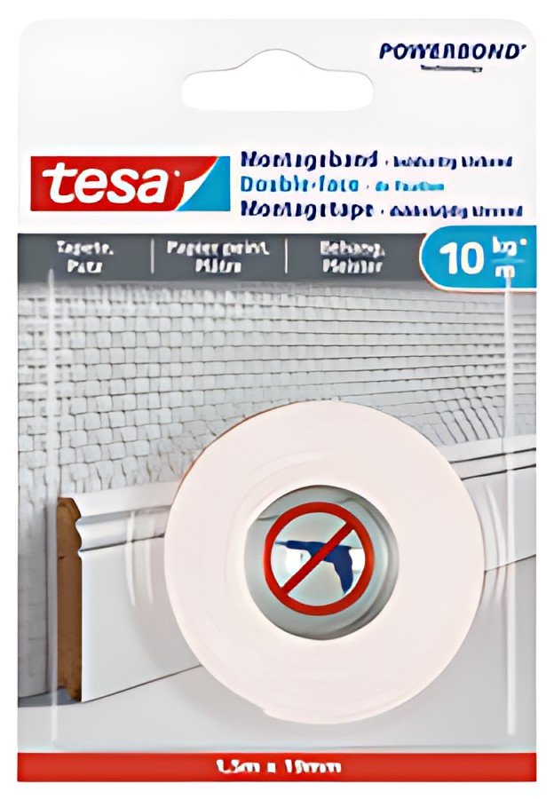 tesa Adhésif double face de montage Powerbond, papier peint