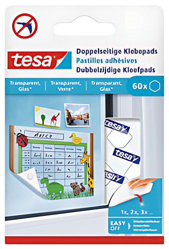 tesa Pastilles adhésives, adhésion des 2 faces, transparent