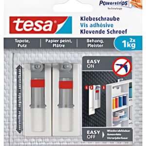 tesa Powerstrips Vis adhésive pour papier peint/plâtre,