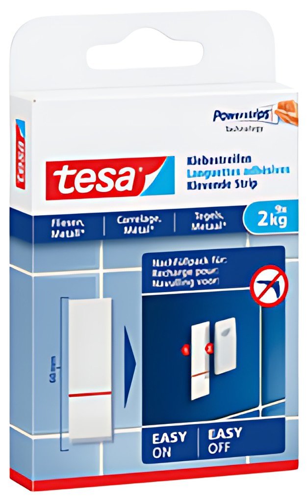 tesa Powerstrips Languettes adhésives pr carrelage et métal