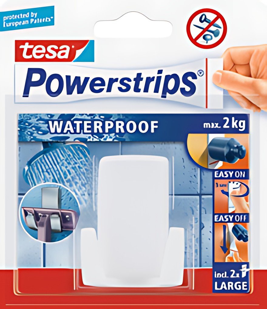 tesa Support pour rasoirs Powerstrips "WAVE", en plastique
