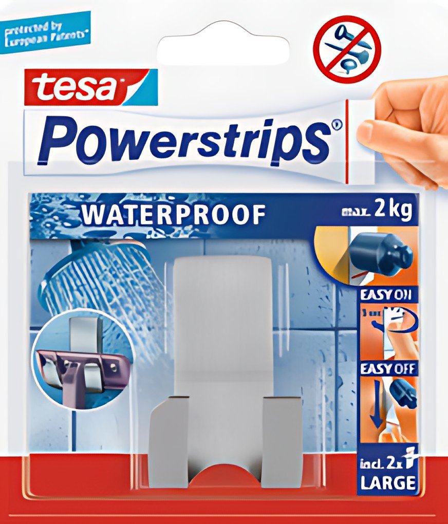 tesa Powerstrtips Support pour rasoirs "WAVE" WATERPROOF