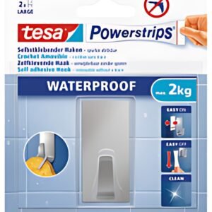 tesa Powerstrips Crochet ZOOM WATERPROOF Large, métal