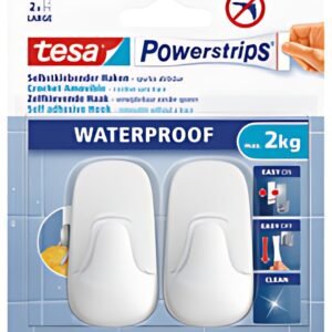 tesa Powerstrips Crochet WATERPROOF Large, plastique, blanc