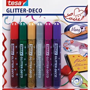 tesa Colle à paillette "déco scintillante", tube, 6 x 10 g