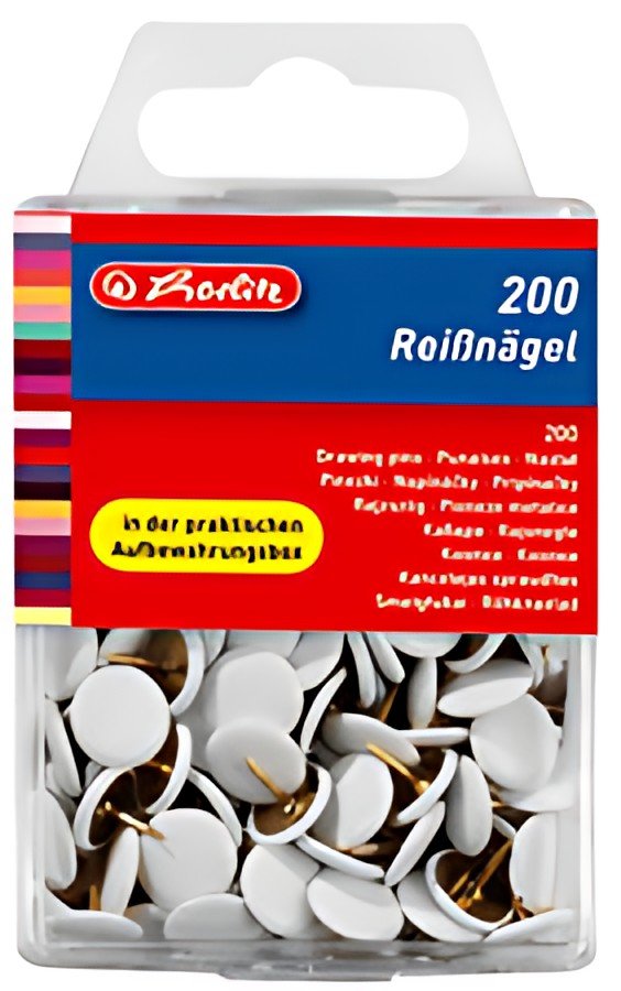 herlitz Punaises, diamètre: 9,5 mm, blanc