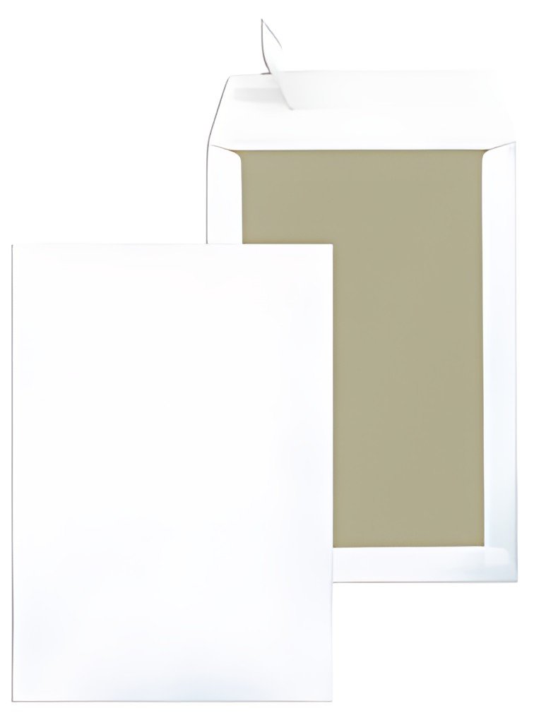 MAILmedia Pochette d'expédition C4 avec dos en carton, blanc