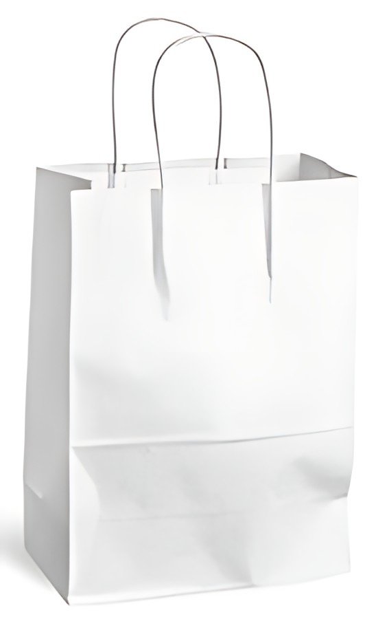 MAILmedia Sac en papier avec cordelette, 3,5 litres, blanc