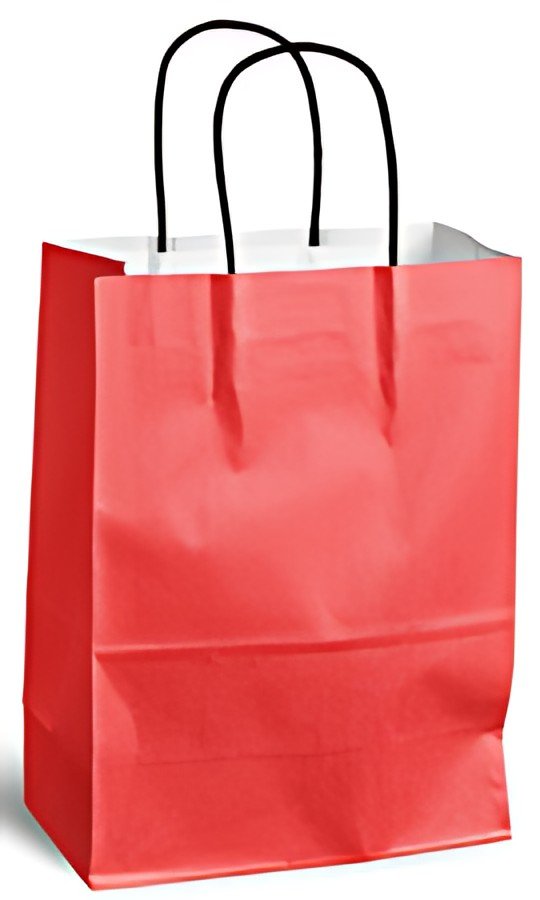 MAILmedia Sac en papier avec cordelette, 3,5 litres, rouge
