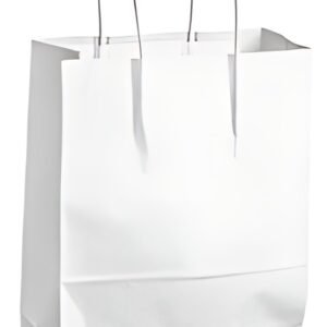 MAILmedia Sac en papier avec cordelette, 8,7 litres, blanc