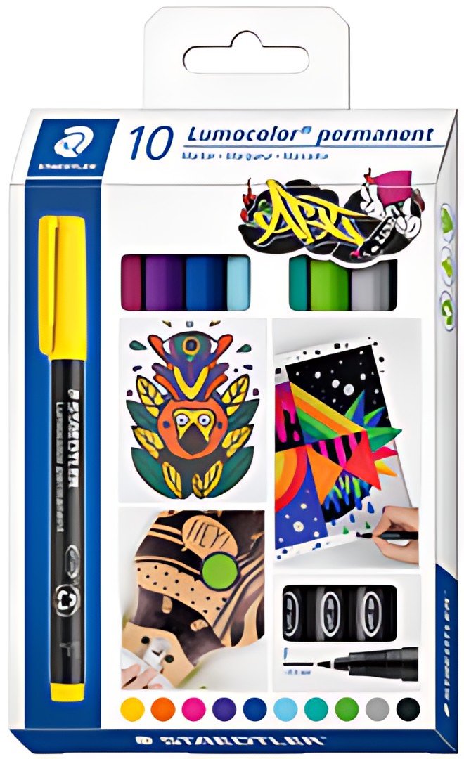 STAEDTLER Marqueur permanent 318F Lumocolor, étui de 10