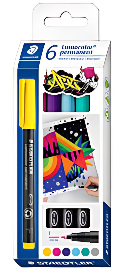 STAEDTLER Marqueur permanent 318F Lumocolor, étui de 6