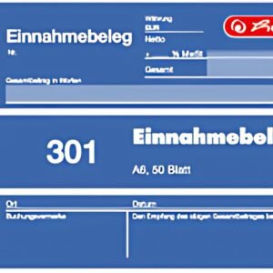 Carnet de formulaires Herlitz "Reçu de revenus 301", DIN A6, 50 feuilles