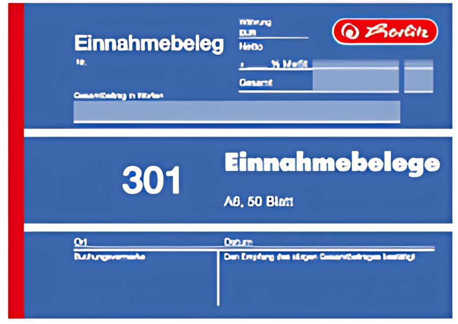 Carnet de formulaires Herlitz "Reçu de revenus 301", DIN A6, 50 feuilles