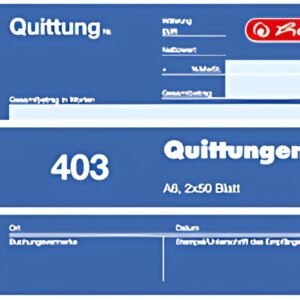Carnet de formulaires Herlitz "Reçu 402", DIN A6, 2 x 40 feuilles