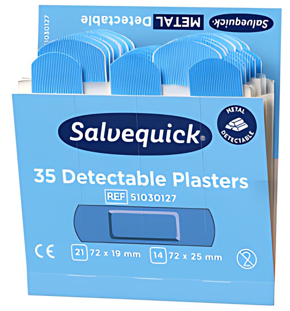 CEDERROTH Recharge Salvequick, pansement détectable bleu