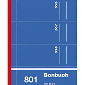 Herlitz Form Book "Carnet de reçus 801", 90 x 198 mm, trié