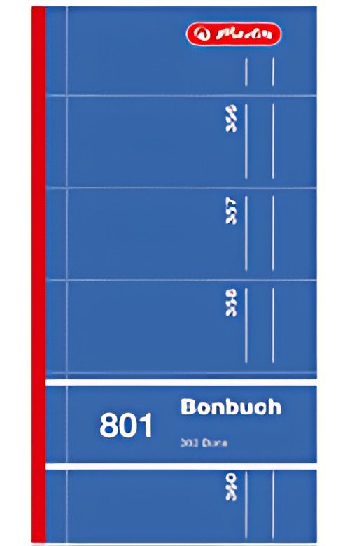 Herlitz Form Book "Carnet de reçus 801", 90 x 198 mm, trié