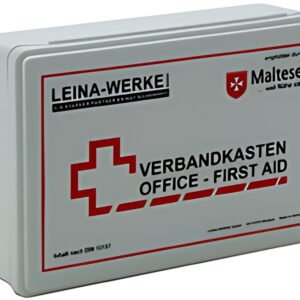 Trousse de premiers secours d'entreprise LEINA Bureau, contenu DIN 13157, blanc