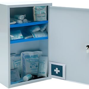 LEINA Verbandschrank Medisan B, Inhalt DIN 13169, perlweiß