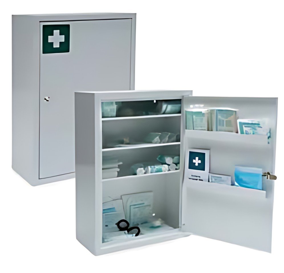Armoire de premiers secours LEINA Medisan D, contenu DIN 13157, blanc