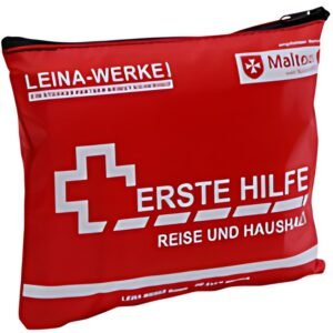 LEINA Kit de premiers secours de voyage et de ménage, 27 pièces, rouge