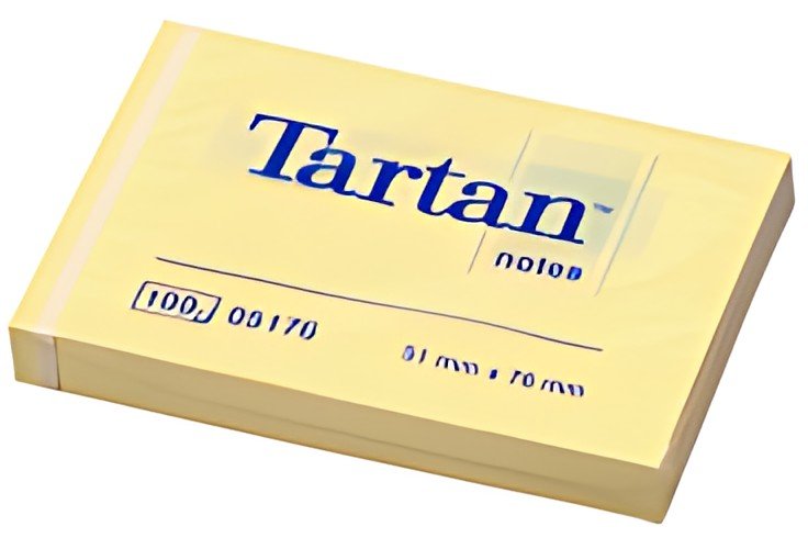 Tartan Bloc-notes repositionnable, 127 x 76 mm, jaune
