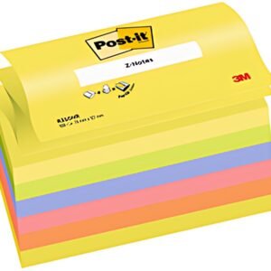 Post-it Bloc-notes adhésif z-notes, 127 x 76 mm, 6 couleurs