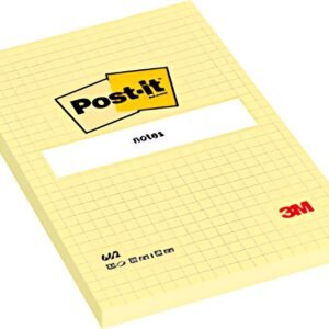 Post-it Bloc-note adhésif, 101 x 152 mm, quadrillé, jaune