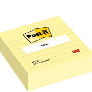 Post-it Bloc-note adhésif, 101 x 101 mm, ligné, jaune