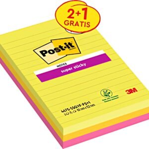 Post-it Bloc-notes super sticky notes, 101 x 152 mm, ligné