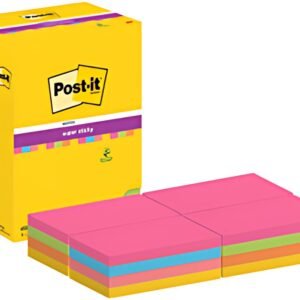 Post-it Bloc-note super sticky notes, 127 x 76 mm, coloré