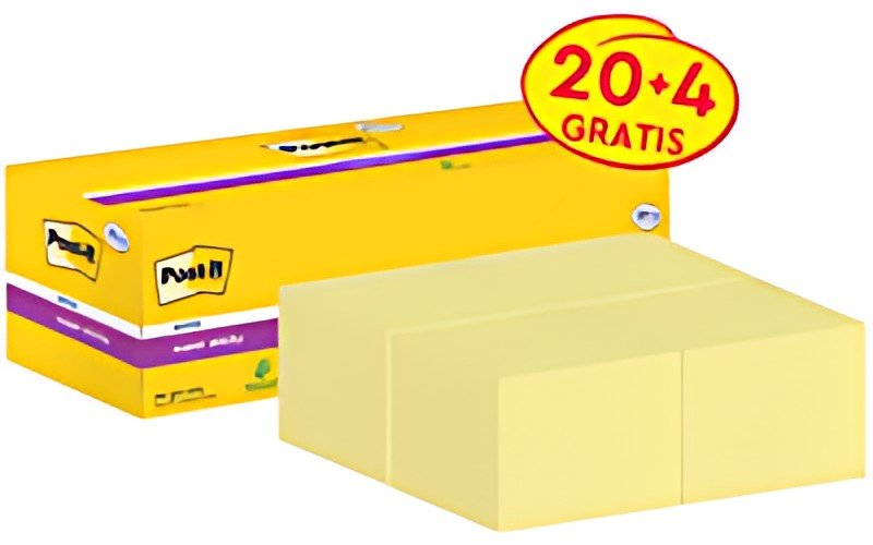 Post-it Bloc-note super sticky notes, 76 x 76 mm, 20+4