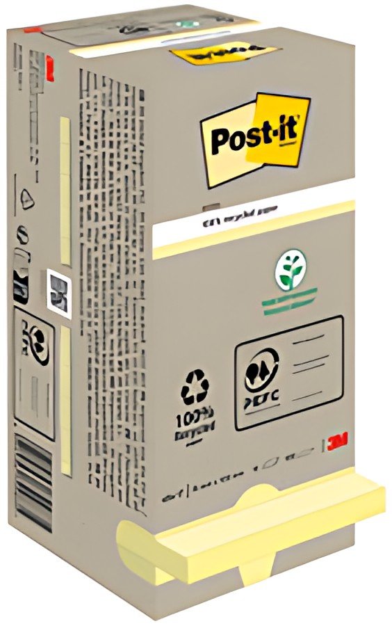 Post-it Bloc-note adhésif Recycling notes, 76 x 76 mm, jaune
