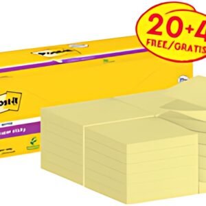 Post-it Bloc-note super sticky z-notes, 76 x 76 mm, 20+4