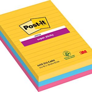 Post-it Bloc note super sticky notes, 101 x 152 mm, ligné