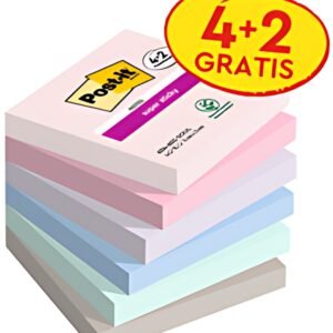 Post-it Bloc-note adhésif Super Sticky Notes, 76x76 mm, 4+2