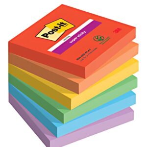 Post-it Bloc-note super sticky notes, 76 x 76 mm, Playful